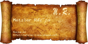 Metzler Róza névjegykártya